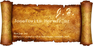 Josefovits Hermész névjegykártya